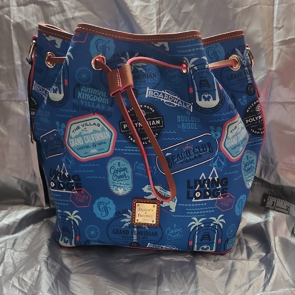 Dooney & Bourke Blue Patterned Bucket Bag